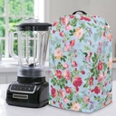 Flower Light Blue Print Blender Cover Food Processor Dust Cover Soft Polyester Taffeta Kitchen Appliance Case with Adjustable Drawstring Washable Home Decor Accessories
