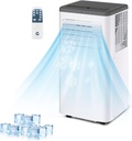 Portable Air Conditioner with Cooling, Dehumidifier and Fan Functions, 8000 BTU Standing Cooling, Cools Up to 420 Sq. Ft., LED Display, Remote Control and Window Venting Kit Included