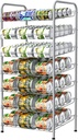 Vrisa Can Organizer for Pantry 7-tier Can Organizer Can Good Organizer for Pantry Shelf Holds up to 84 Cans Can Rack Dispenser for Pantry, Kitchen, Cabinet Silver