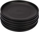 BonNoces 6 Inches Small Appetizer Plates Matte Porcelain, Elegant Mini Size Round Serving Plates for Dessert, Salad, Snacks, Set of 6 (Black)