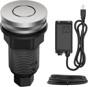 KRAUS Garbage Disposal Air Switch Kit in Spot-Free Stainless Steel with Push Button, AC Adapter, Power Cord, and Air Tube Included, KWDA-200SFS