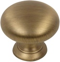 Cosmas 25 Pack 4950BAB Brushed Antique Brass Cabinet Hardware Round Mushroom Knob - 1-1/4" Diameter