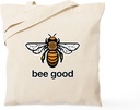 CafePress Bee Good Tote Bag Reusable Natural Beige Canvas Shopping Bag
