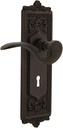 Nostalgic Warehouse Egg & Dart Plate Single Dummy with Keyhole Manor Lever in Oil-Rubbed Bronze