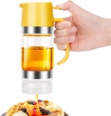 SelfTek Glass Honey Dispenser Pot, No Drip 9 OZ Honey Dispenser Jar with Handle, Syrup Pot with Silicone Base for Bread, Maple S-yrup D-ispenser, Perfect for H-oney and S-yrup, Coffee or Tea