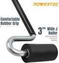 POWERTEC 12" Long Handle J Roller, 1-1/2 Inch Diameter, 3 Inch Wide, Laminate & Veneer Rubber Roller Tool for Edge Banding, Wall Coverings, 1PK (71010)