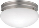 Kichler Ceiling Space 9" 2 Light Flush Mount with White Globe in Brushed Nickel
