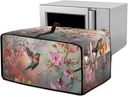 Hummingbird Print Bread Maker Machine Covers Peach Blossom Print Toaster Oven Air Fryer Dust Cover Heavy Duty Kitchen Small Appliance Protector with Accessory Pockets, M