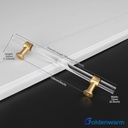 goldenwarm 10 Pack 5 Inch Kitchen Cabinet Handles Gold Drawer Pulls Crystal Acrylic with Brushed Brass Handles for Cabinets Dresser Cupboard Wardrobe