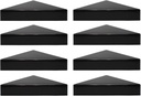 True 6x6 (155mm x 155mm) Plastic Pyramid Vinyl Fence Post Cap for True Actual 6" x 6" Vinyl Posts Black or White Multiple Quantities (8, Black)