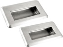 2Pack Hidden Recessed Pull Handle Stainless Steel Square Flush Concealed Furniture Handle for Door Drawer Cupboard Cabinet Sliding Door (M)
