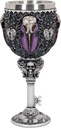 Nemesis Now B4725P9 Edgar's Raven Goblet 18cm, Resin w. Stainless Steel, Purple,silver