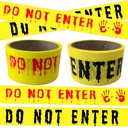 2Pcs Halloween Decorations Caution Tape - 2 inch x 164 feet Do Not Enter Caution Tape Roll Yellow Scary Hazard Warning Tape Safety Outdoor DIY Spooky Decorative for Party,Door,Danger Areas,Indoor