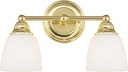 Livex Lighting 13662-02 Somerville 2-Light Bath Light, Polished Brass, 15 x 6.5 x 9