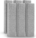 6 Pack Pumice Stone for Toilet Bowl Cleaning, Scouring Stick Remove Toilet Bowl Hard Water Rings, Calcium Buildup and Rust Suitable for Cleaning Toilet, Bathroom, Kitchen Sink, Grill（Gray