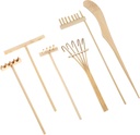 6Pcs Mini Zen Garden Rake Tools, Miniature Tabletop Rock Sand Zen Garden Accessories, Small Rake Set for Gardening Bamboo Mini Sand Stamp Rakes for Home Office Decor
