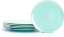 KX-WARE Melamine Plates, 10.5-inch Dinner Plates Set of 6 Cool Assorted Colors, 100% Melamine Dishwasher Safe BPA Free