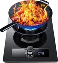 Gas Cooker 1 Burner,Countertop Stove 5.2KW,Tempered Glass Dining Table Cooking,with Flameout Protection and Timer,NG/LPG Gas Conversion(NG)