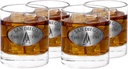 Americaware San Diego Etched Medallion Whiskey Glass, Set of 4