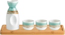 1 Set Ceramics Japanese-Style Flask Sake Jar and Cups Mini Sake Wine Cup with Tray Japanese Drinks Sake Cups