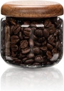 Glass Food Storage Containers With Wooden Lids - Small Coffee Jars - Pantry Organization For Overnight Oats, Cereal, Rice, Candy (14oz(400ml))