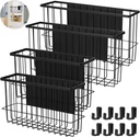4 Pcs Adsorbent Baskets Organizer for Fridge - Large & Small Storage Racks with Hanging Hooks, Space-Saving Refrigerator Organizers, Adsorbent Holders for Kitchen