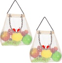 2 Pack Hanging Storage Mesh Bags Reusable Portable Mesh Tote Bag Durable Fruit and Vegetable Bags Net Storage Produce Bag Open Pocket Kitchen Organizer for Onions Garlics Potatoes