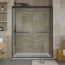 Semi-Frameless Shower Door 56-60" W x 72" H, Double Sliding Doors, Tempered Glass, Easy-Clean & Durable Bathroom Door with Hardware Kit