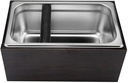 Coffee Knock Box Stainless Steel Coffee Waste Bin with Handle, Coffee Grounds Container, Espresso Waste Bin, 10.9 * 4.8 * 6.9 inch, Large knock bar for easy coffee ground disposal