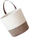 Cabilock Hanging Storage Basket Woven Cotton Cloth Organizer for Nursery Kitchen Sundries and Flower Display Wall Mounted Design for Rustic Home Housewarming present