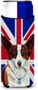 Corgi with English Union Jack British Flag Ultra Beverage Insulators for slim cans