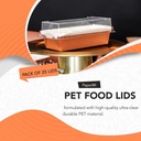 25 pc Clear Disposable Lids - Perfectly Fits 7” rectangle pans - 7”x3”x2 and 7" x3-1/8 x2-3/16 size Pans - Leakproof BPA-Free Disposable Crystal clear Pan Lids - Baking Pan NOT included