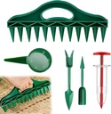 5 Piece Seed Spreader Set, 2025 Upgraded Seed Dispenser Set, 12-Hole Digger Seed Planter Tool for Lawn Garden Farm Yard