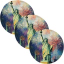 3 Pcs Non Slip Trivet for Hot Dishes 15in Cotton Thread Weave Absorb Water Hot Pan Holder for Crock Pot Kitchen Counter Decor Statue of Liberty