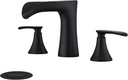 Two Handle 8inch Waterfall Bathroom Faucet Black, Waterfall Faucet, Widespread Bathroom Faucet, Matte Black