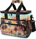 Nander Tropical Seaside Palm Large Lunch Bag Insulated Lunch Box Reusable Soft Cooler Cooling Tote for Adult Men Women, Capacity 24-Can (15L)