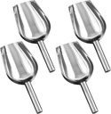 4 Piece Metal Food Scoops Set, Stainless Steel Ice Scoops with Handle, Ideal for Flour, Ice, and Dry Goods, Rust-Resistant Kitchen Utensils, Dimensions 9.5 X 3.8 X 1.8 in
