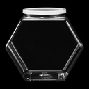 Uiifan 1 Piece Hexagonal Plastic Candy Jar with Lid Cookie Jar Clear Hexagonal Candy Containers for Snacks, Cookies, Dog Food, Craft and Sewing Supplies, Coffee Pod, Laundry Pod(Clear Lid,129 oz)