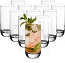 Vikko Drinking Glasses, 12 Oz Drinking Glasses Set of 12, Crystal Clear Glass Cups for Water or Juice, Highball Glass Tumbler & Water Glasses for Drinking…