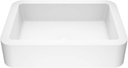 VIGO Petunia 23"L x 16"W x 5"H Over the Counter Matte Stone Rectangular Vessel Bathroom Sink in White -VG04002