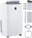 12000 BTUs Portable Air Conditioner, 4 in-1 Quiet Portable AC Unit with Dehumidifier Fan Function, Cools Room up to 550 sq.ft, with Remote Control & 24H Timers, Windows Kit Included