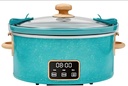 Stunning Pioneer Woman 6 QT Slow Cooker Locking Lid Digital Healthy Eating - (Teal~Speckle)