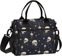 ALAZA Skull Moon Stars Insulated Lunch Bag for Women Men,Reusable Cooler Tote Shoulder Bag for Picnic Camping Work Office Beach College
