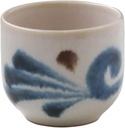 MN88-A02 Blush Blue Arabesque Glass Boar Cup Sake Cup Diameter 1.8 x Height 1.6 inches (4.5 cm) x Height 1.6 inches (4 cm), Capacity Approx. 1.7 fl oz (50 ml), Microwave and Dishwasher Safe