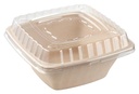 [50 Pack] 32oz Compostable Square Container Eco Friendly Bowls with Lids - Square Bowl Tree Free Sugarcane Bagasse Meal Prep Bento Boxes Take Out Catering Microwavable Deep Container by EcoQuality
