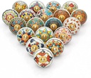 Craft Trade Ceramic Cabinet Knobs for Kitchen Cabinets and Drawers – Boho Mandala Dresser Knobs, Kitchen Door Pulls, Closet and Bathroom Cabinet Hardware – Decorative Knobs - Multi Color, Set of 20