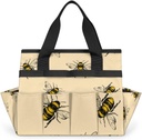 Garden Tool Tote Bag for Women Men Flying Animal Bee Gardening Tool Storage Bags with 10 Pockets Standable Garden Home Tool Kits Organizer for Indoor Outdoor Gardening Gifts