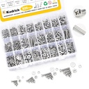 Kadrick 304 Stainless Steel Screws,920Pcs Machine Screw Assortment,#4-40#6-32#8-32#10-24 Assorted Phillips Pan Head SAE Screws Nuts & Washers Set,Bolts and Nuts Kit