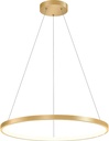 Minimalism Round Gold Pendant Light 40cm Large 26W 6000K Hanging Light The Hanging Wire is 100cm Adjustable Chandelier Suitable for Office Commercial Lighting