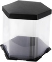 Unomor Hexagon Transparent Cake Box with Paper Lid Double Plastic Storage Container Safe Lightweight Gift Packaging for Birthday and Wedding Cakes